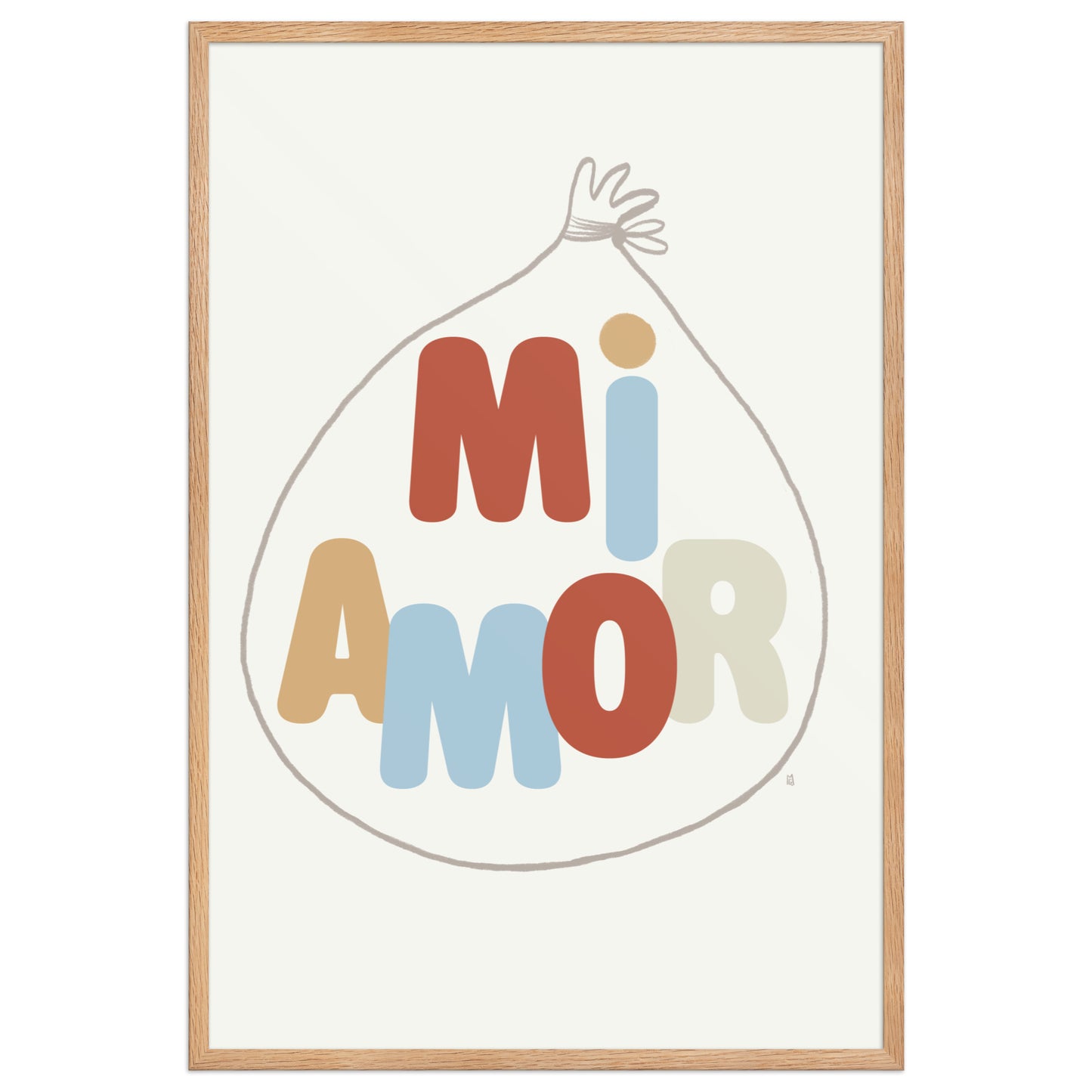 Lámina infantil Mi amor con marco 