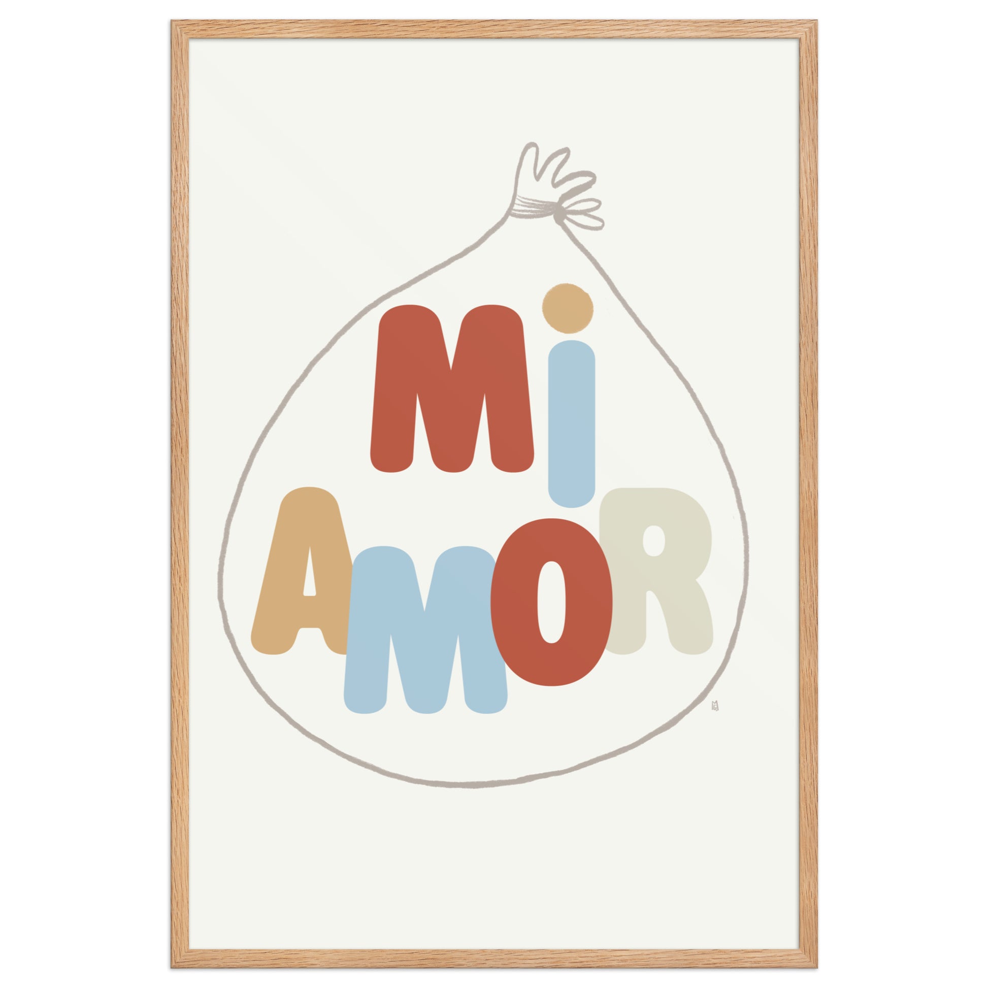 Lámina infantil Mi amor con marco 