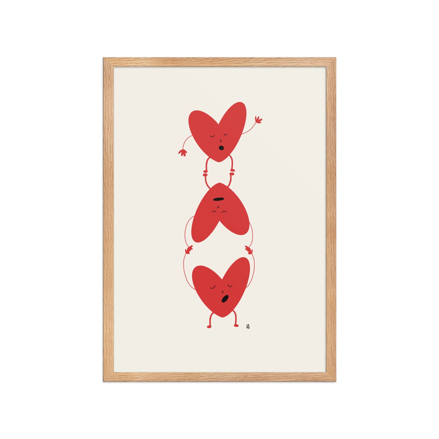 Póster infantil “corazones rebeldes” con marco minimalista – Decoración para cuarto de niños - Kago Studio
