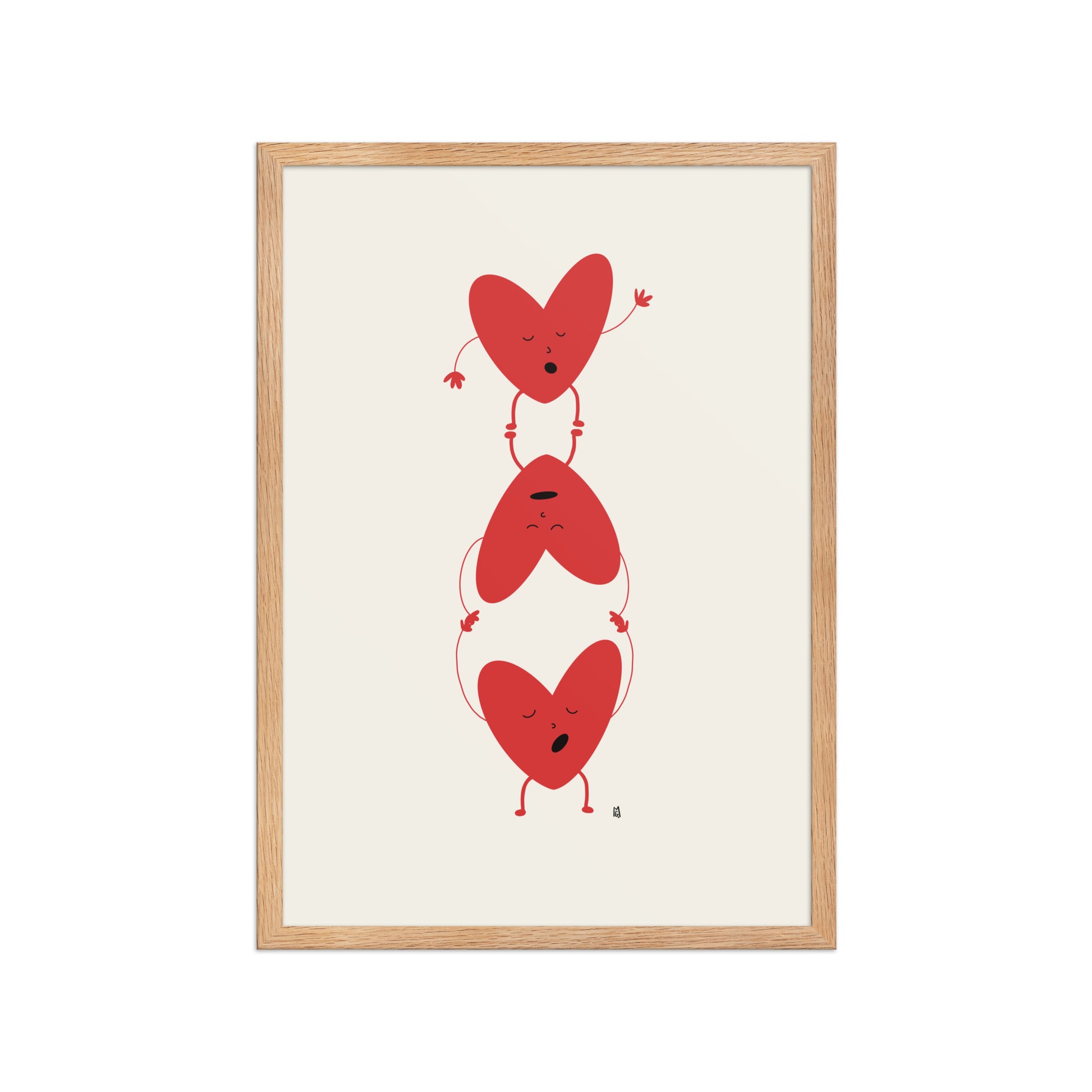 Póster infantil “corazones rebeldes” con marco minimalista – Decoración para cuarto de niños - Kago Studio
