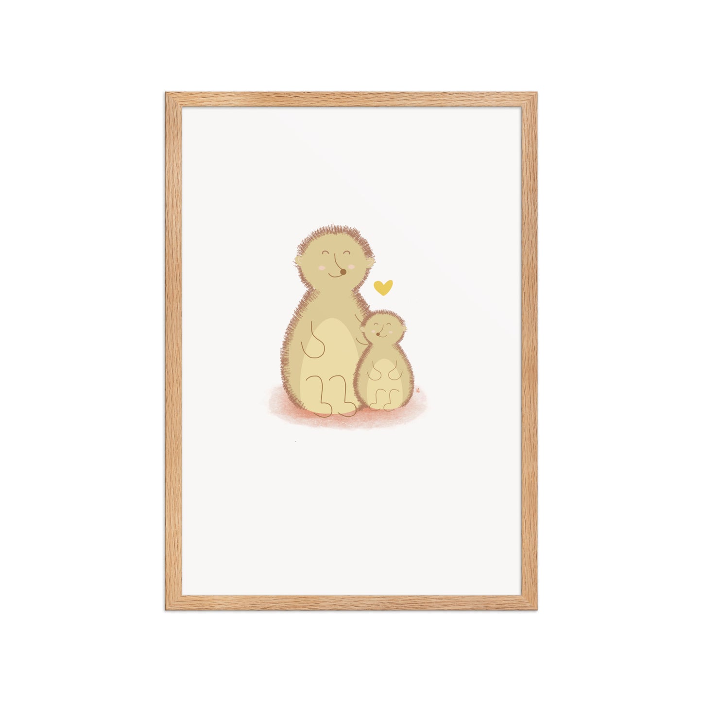 alt="Póster infantil Mamá y Peque con marco sobre papel mate grueso – decoración divertida y colorida