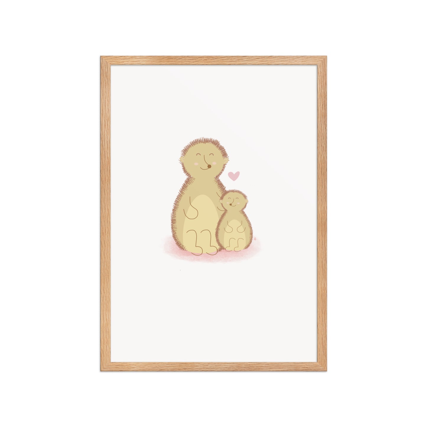 alt="Póster infantil Mamá y Peque con marco sobre papel mate grueso – decoración divertida y colorida