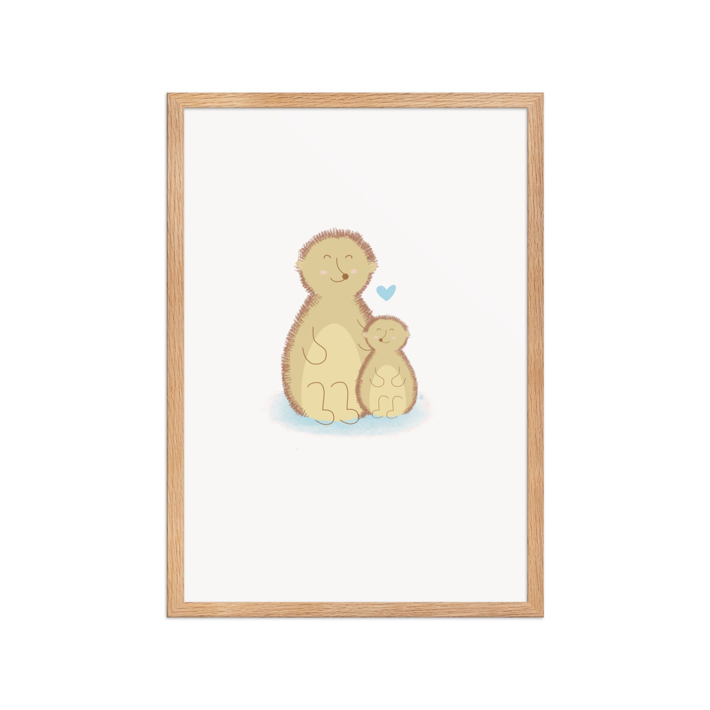 alt="Póster infantil Mamá y Peque con marco sobre papel mate grueso – decoración divertida y colorida