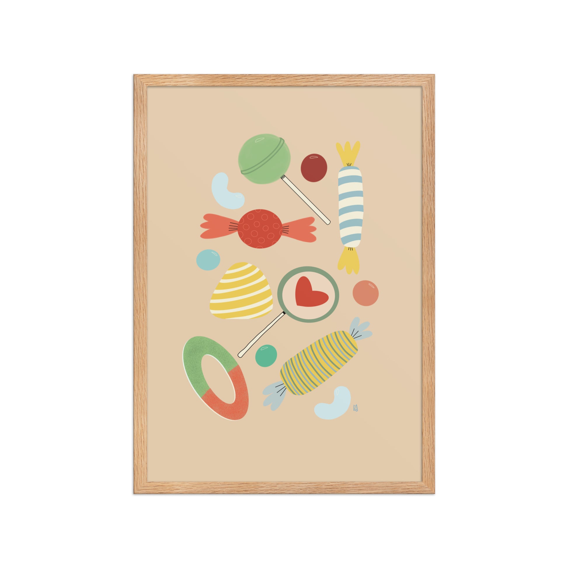 Póster infantil “Sweet candy” – Lámina decorativa adorable para habitación de niños - Kago Studio