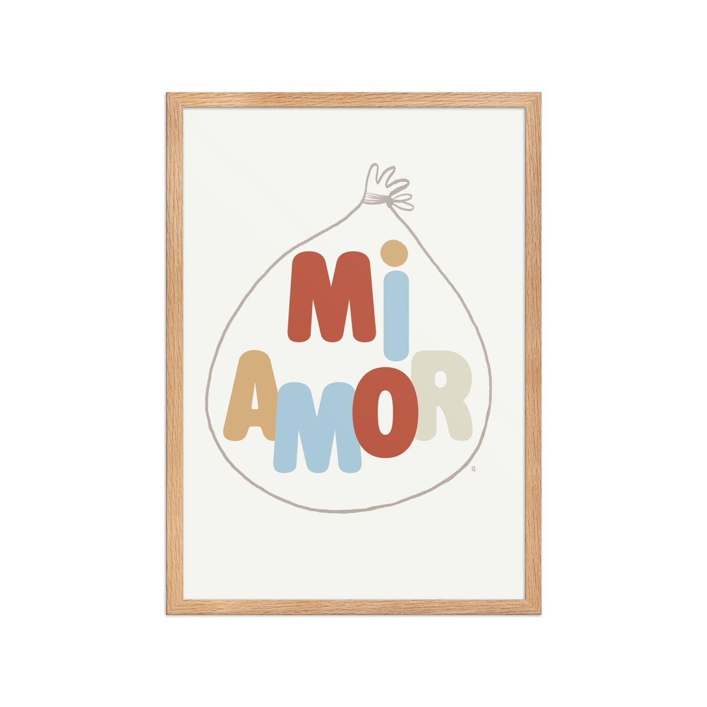 Lámina infantil Mi amor con marco 