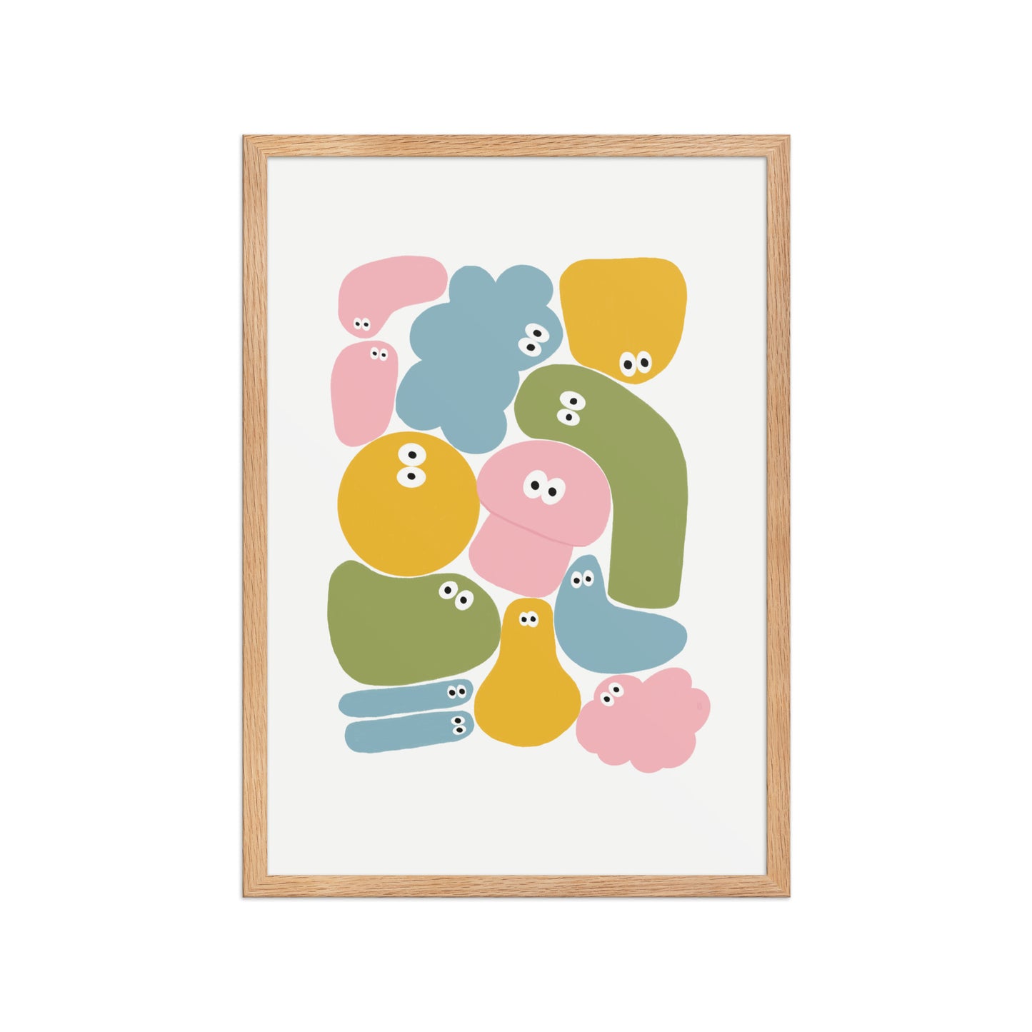 Póster infantil Jojo con marco - edición limitada, colorido diseño con formas divertidas y alegres para niños.