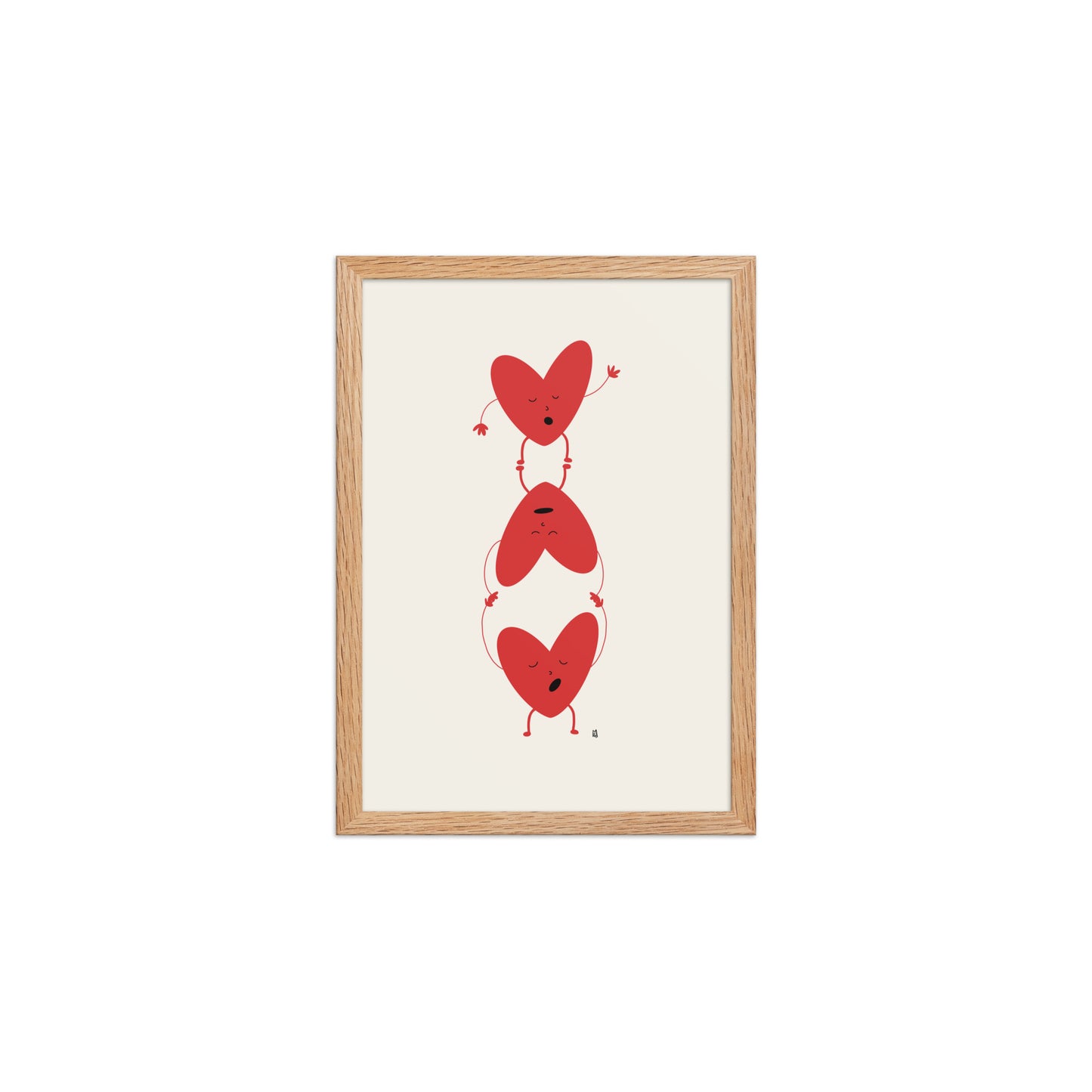 Póster infantil “corazones rebeldes” con marco minimalista – Decoración para cuarto de niños - Kago Studio