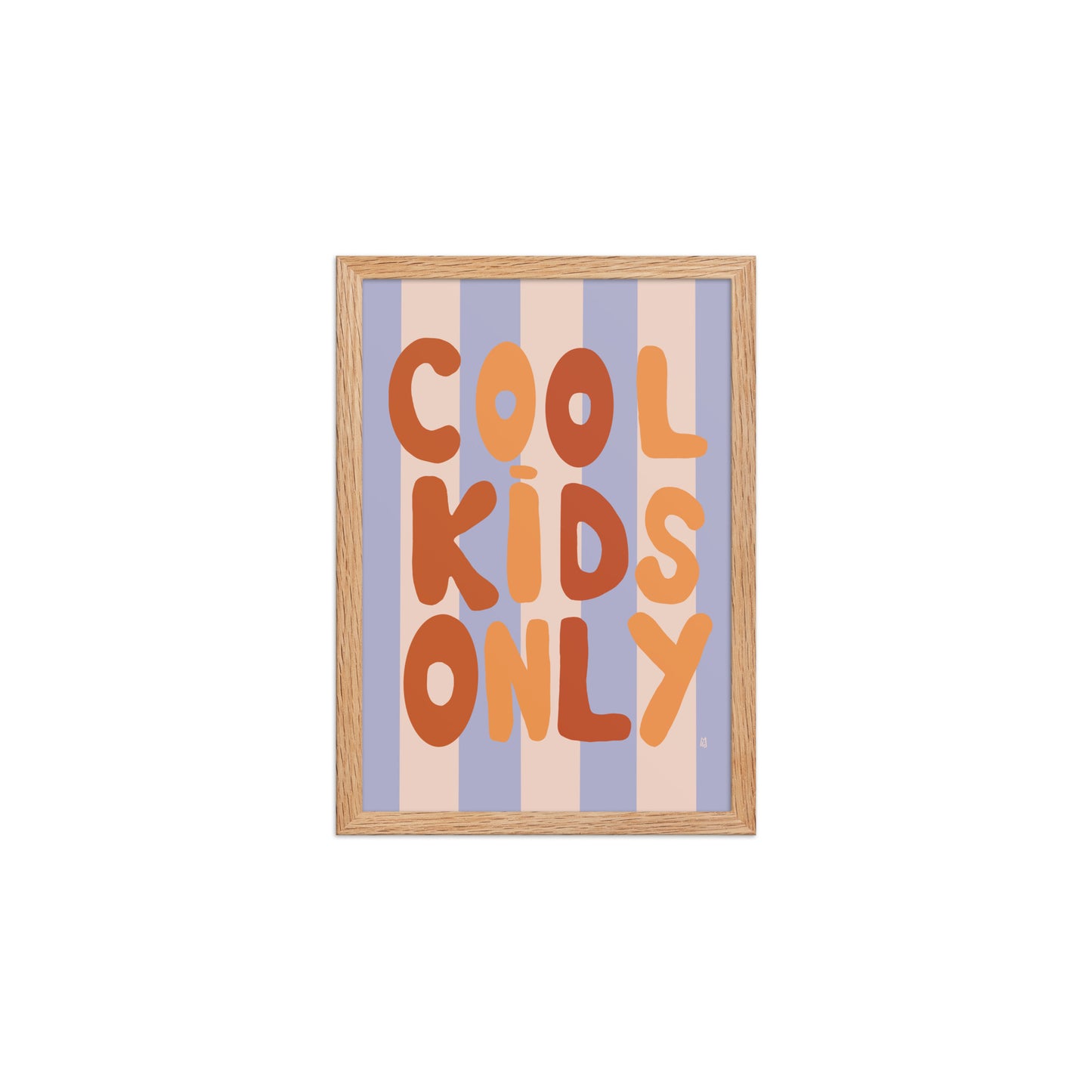 alt="Póster decorativo Cool Kids Only sobre papel mate grueso – decoración moderna para cuarto de niños"