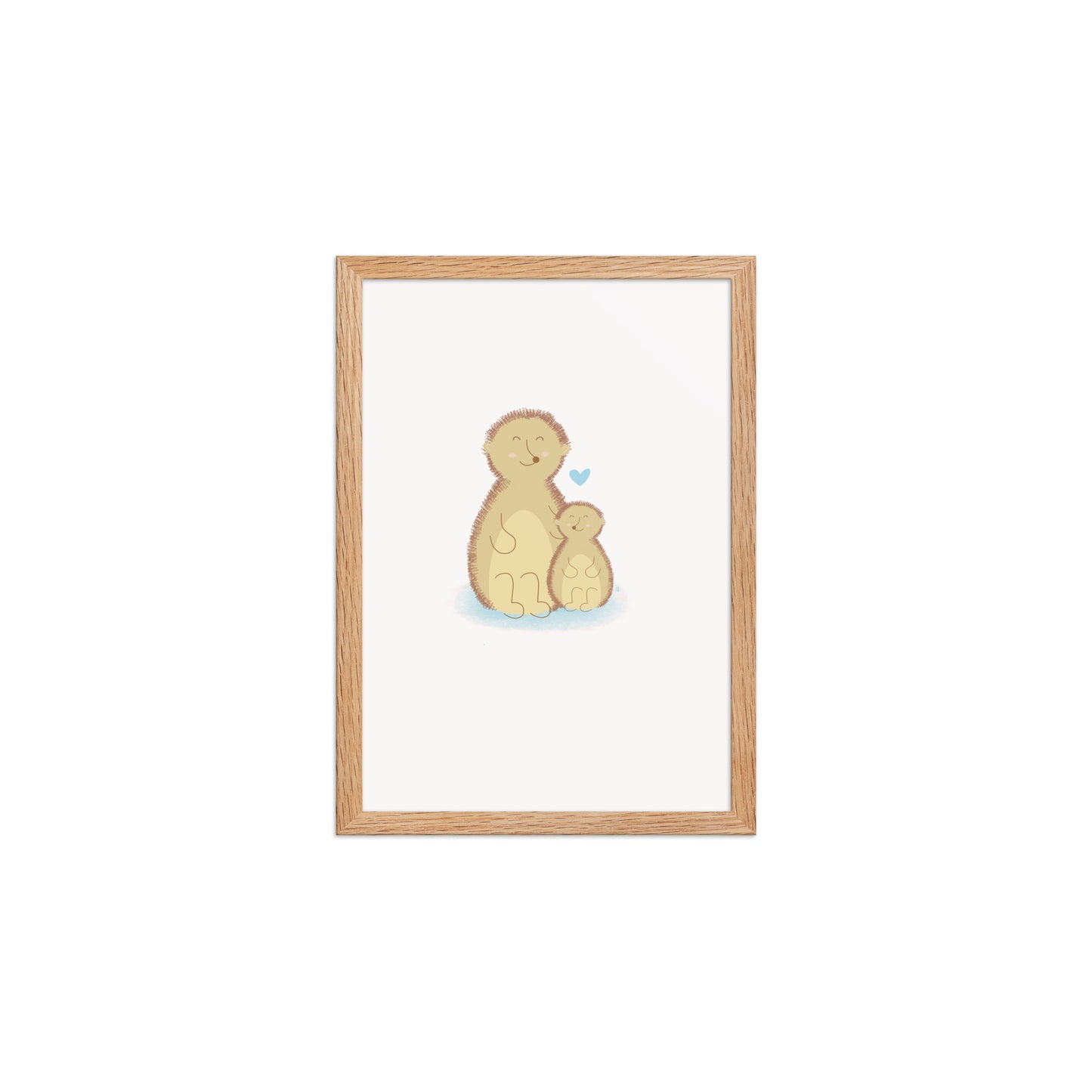 alt="Póster infantil Mamá y Peque con marco sobre papel mate grueso – decoración divertida y colorida