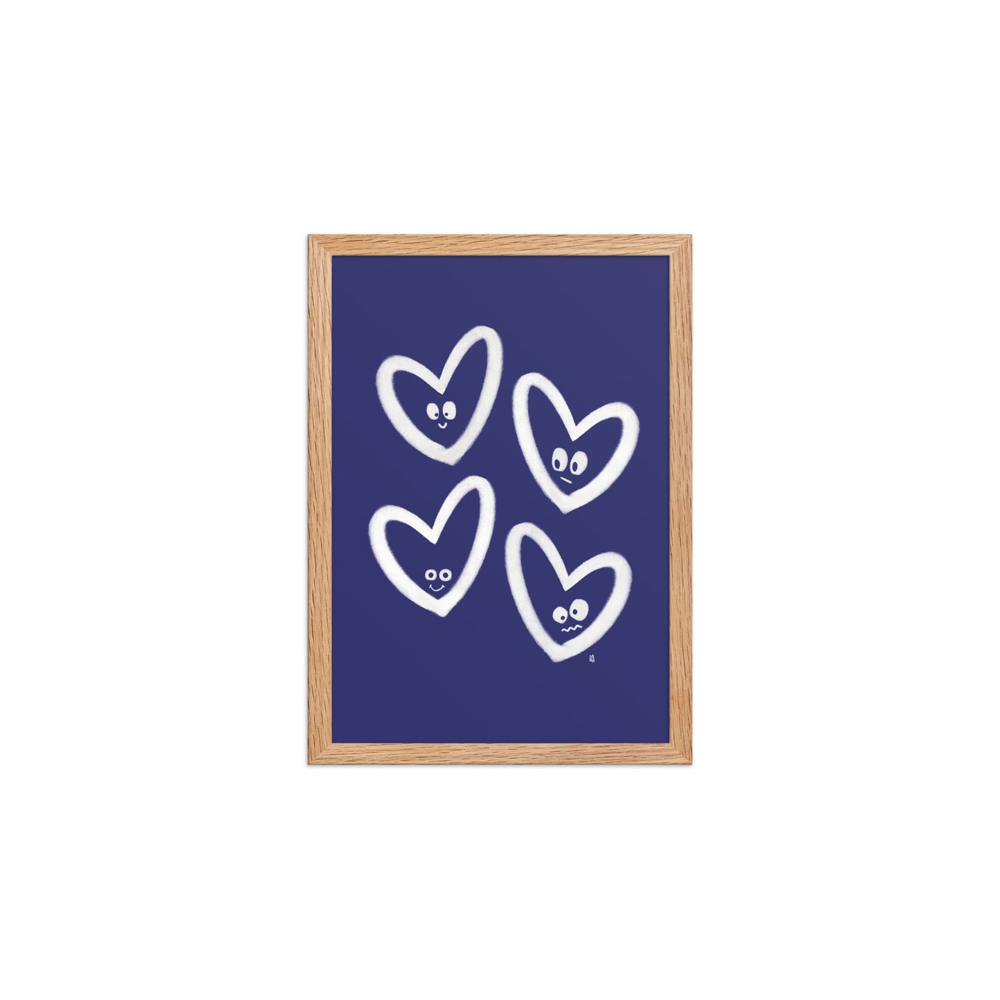 alt=Poster encadré Coeurs rieurs - m