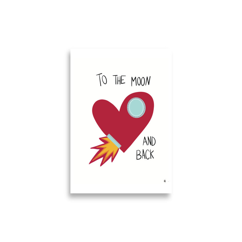 alt="Póster infantil To the moon en papel mate grueso – decoración divertida y original para habitación de niños"