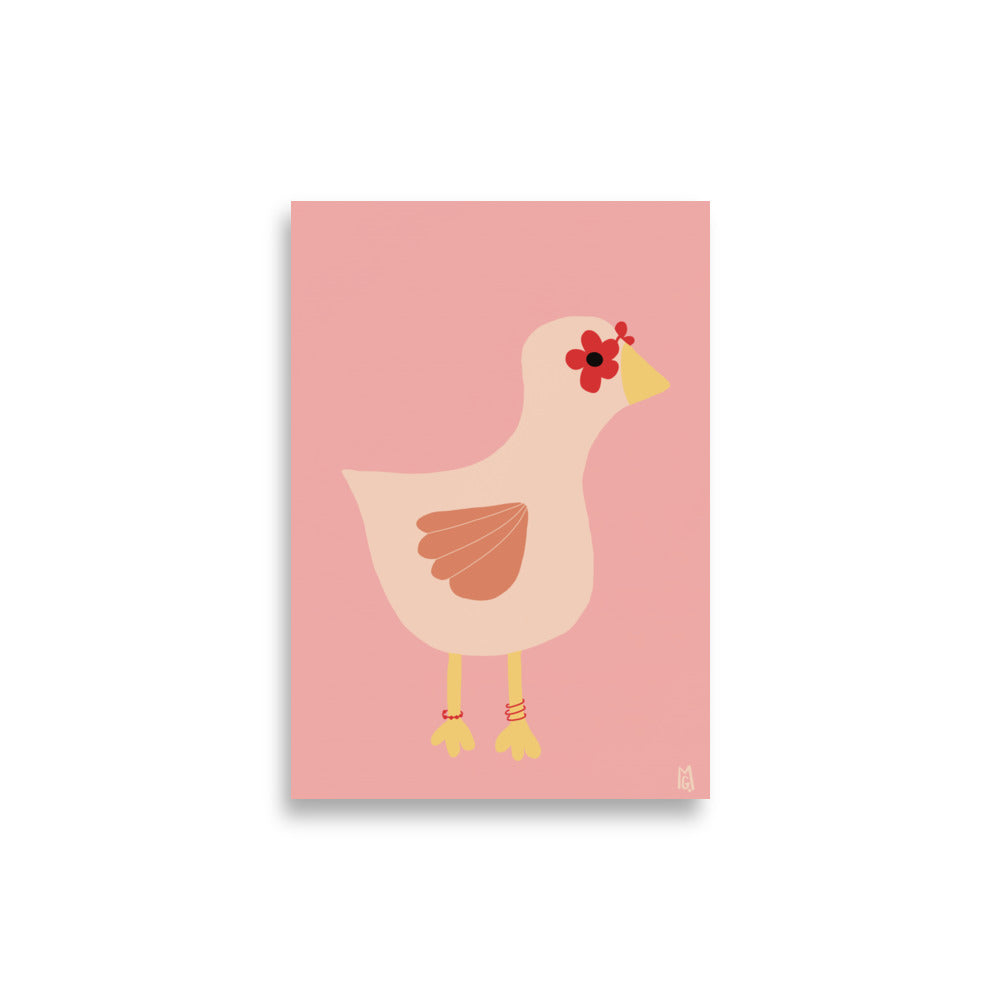 alt="Póster infantil Chic Chick en papel mate grueso – decoración divertida y original para habitación de niños"