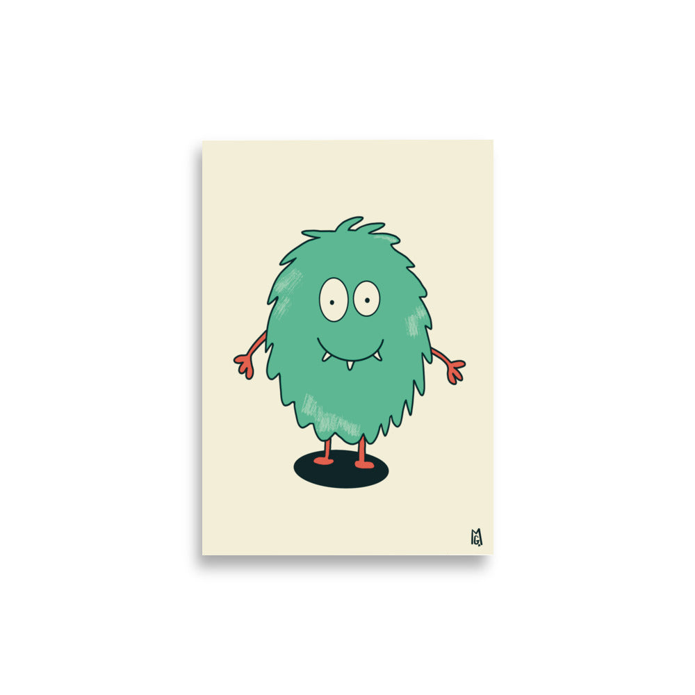 alt="Póster infantil Monstruo adorable en papel mate grueso – decoración divertida y original para habitación de niños"