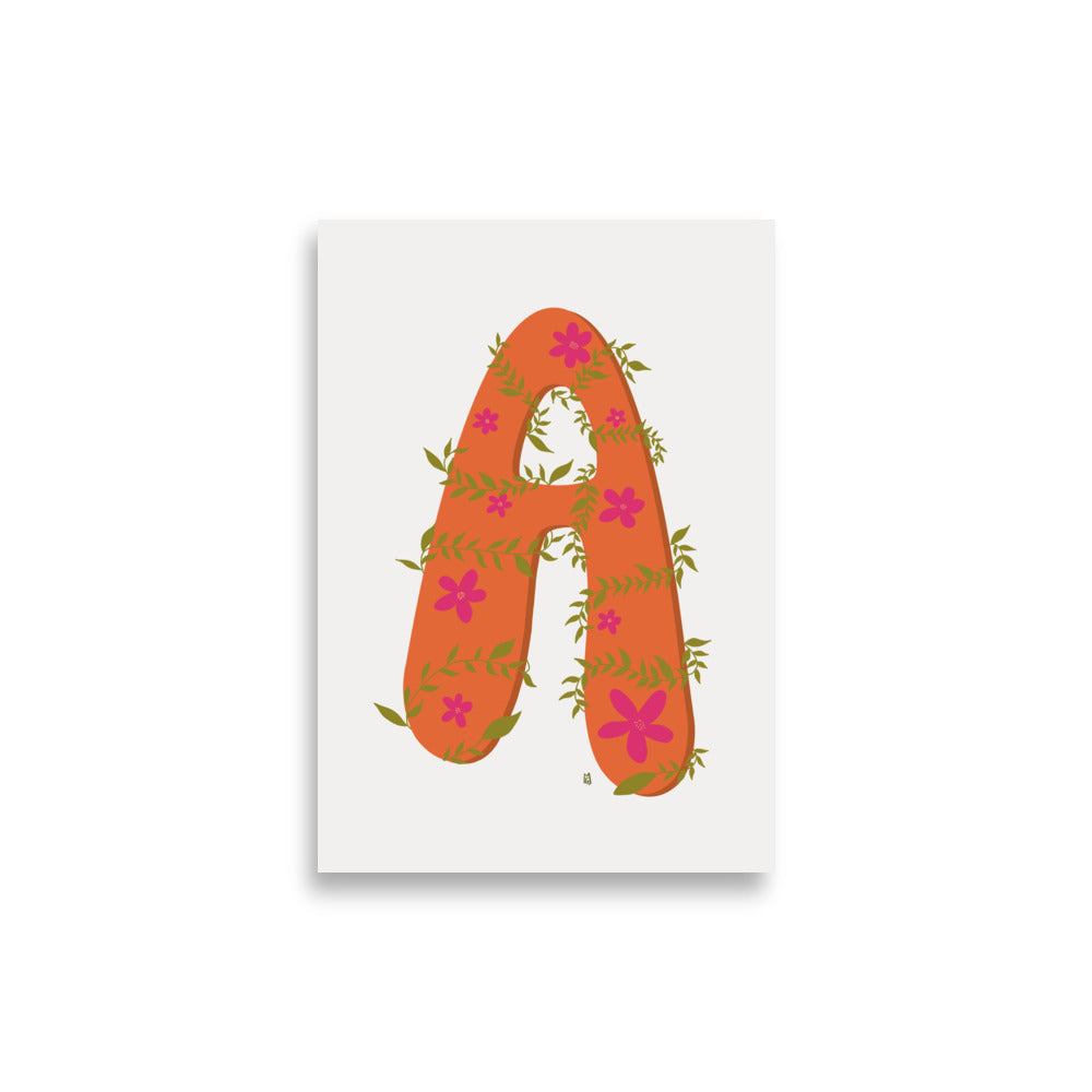 alt="Póster infantil Letra A en papel mate grueso – decoración divertida y original para habitación de niños"
