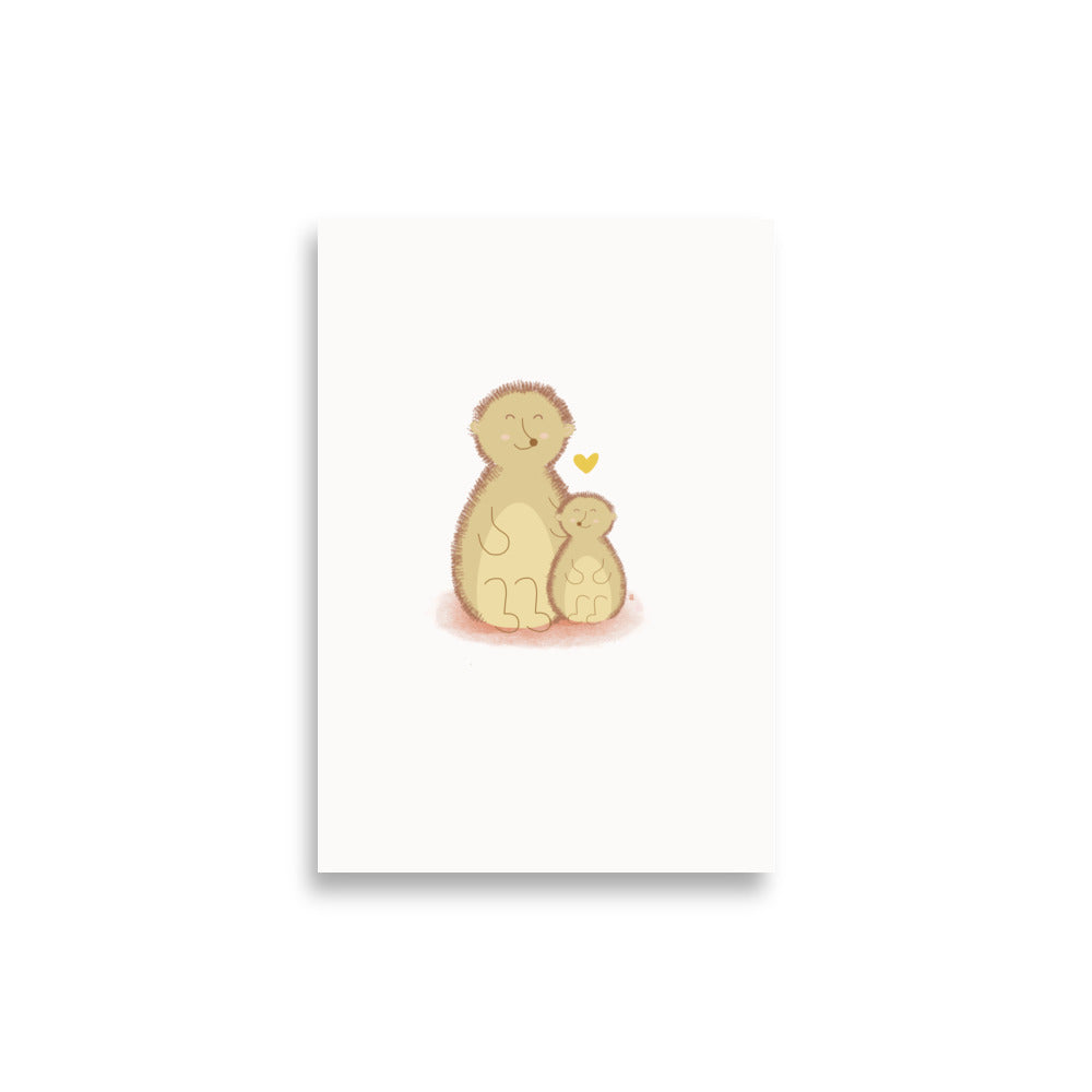 Póster decorativo “Mamá y peque” – Lámina divertida para habitación infantil - Kago Studio