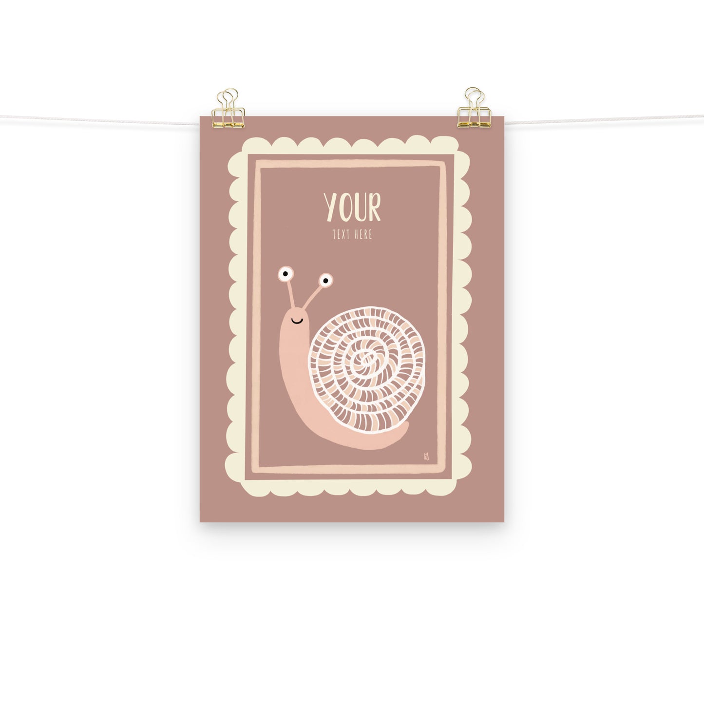 Láminas personalizables caracol rosa