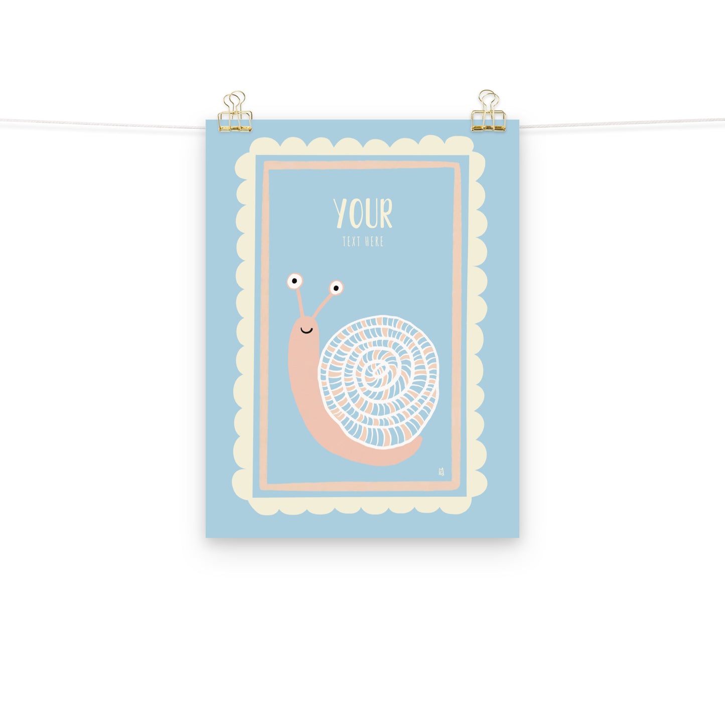 Lámina infantil caracol personalizable