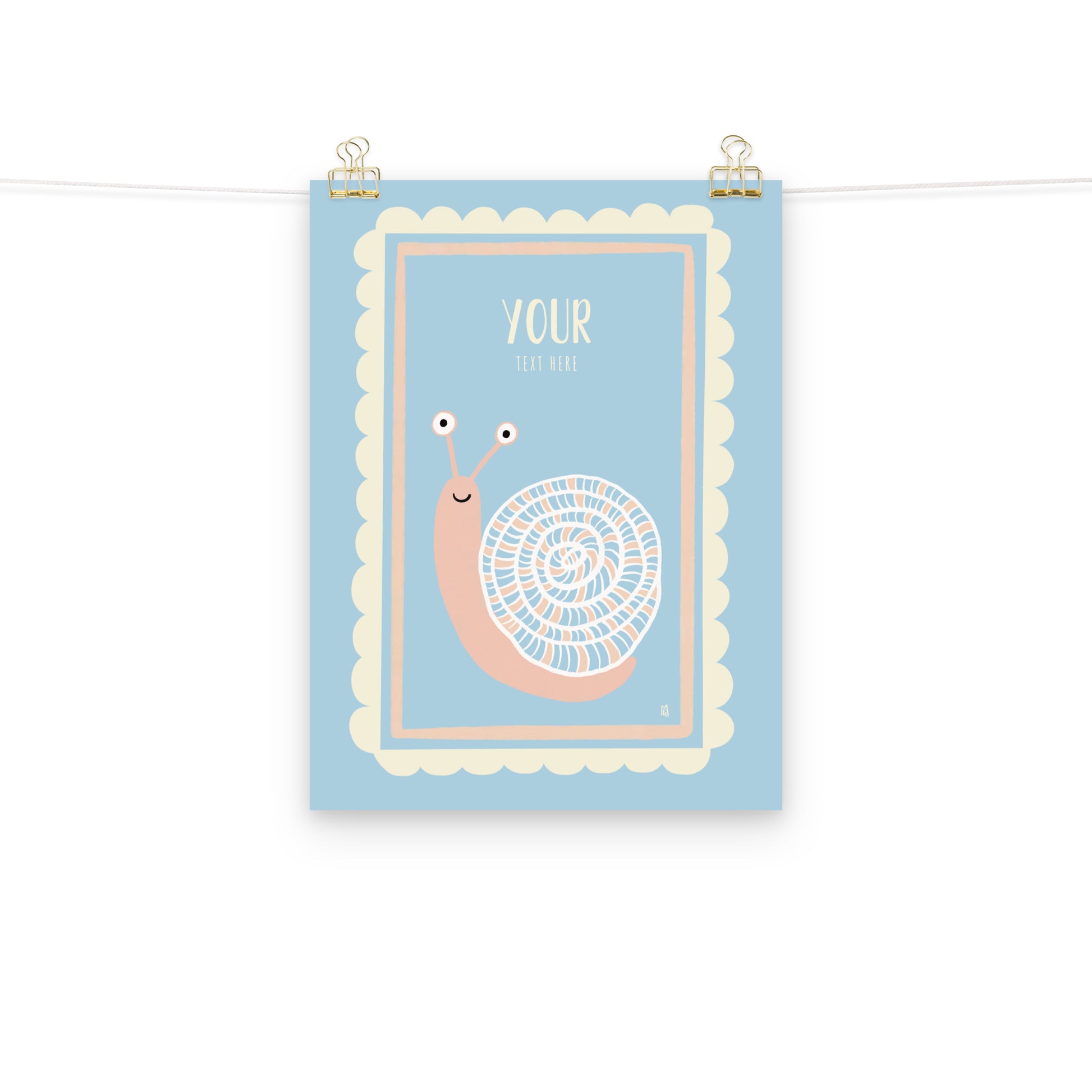 Lámina infantil caracol personalizable