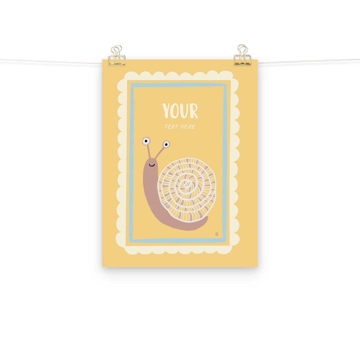 Lámina infantil caracol personalizable