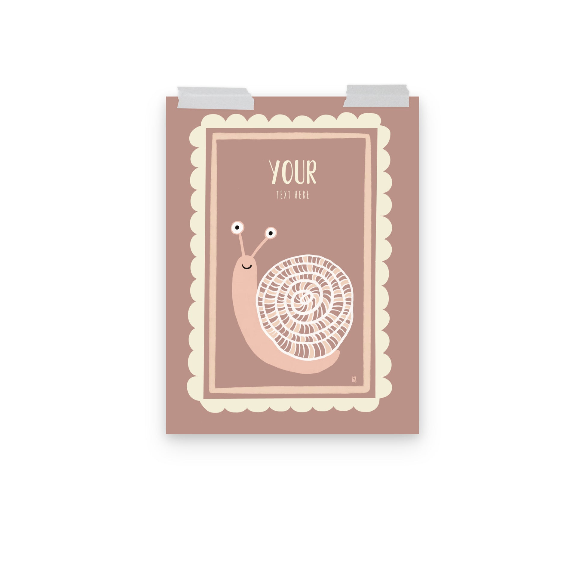 Láminas personalizables caracol rosa