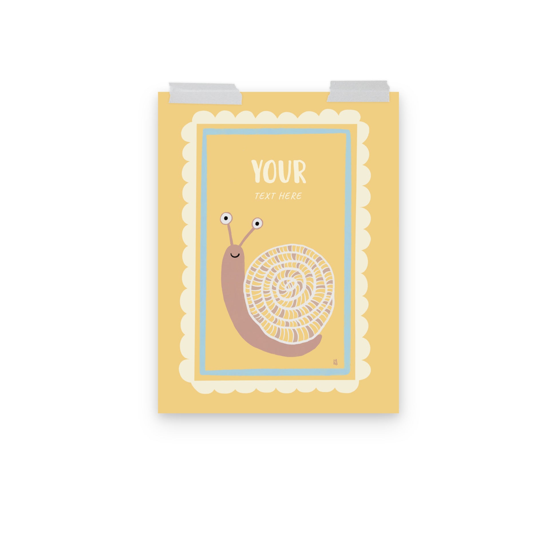 Lámina infantil caracol personalizable