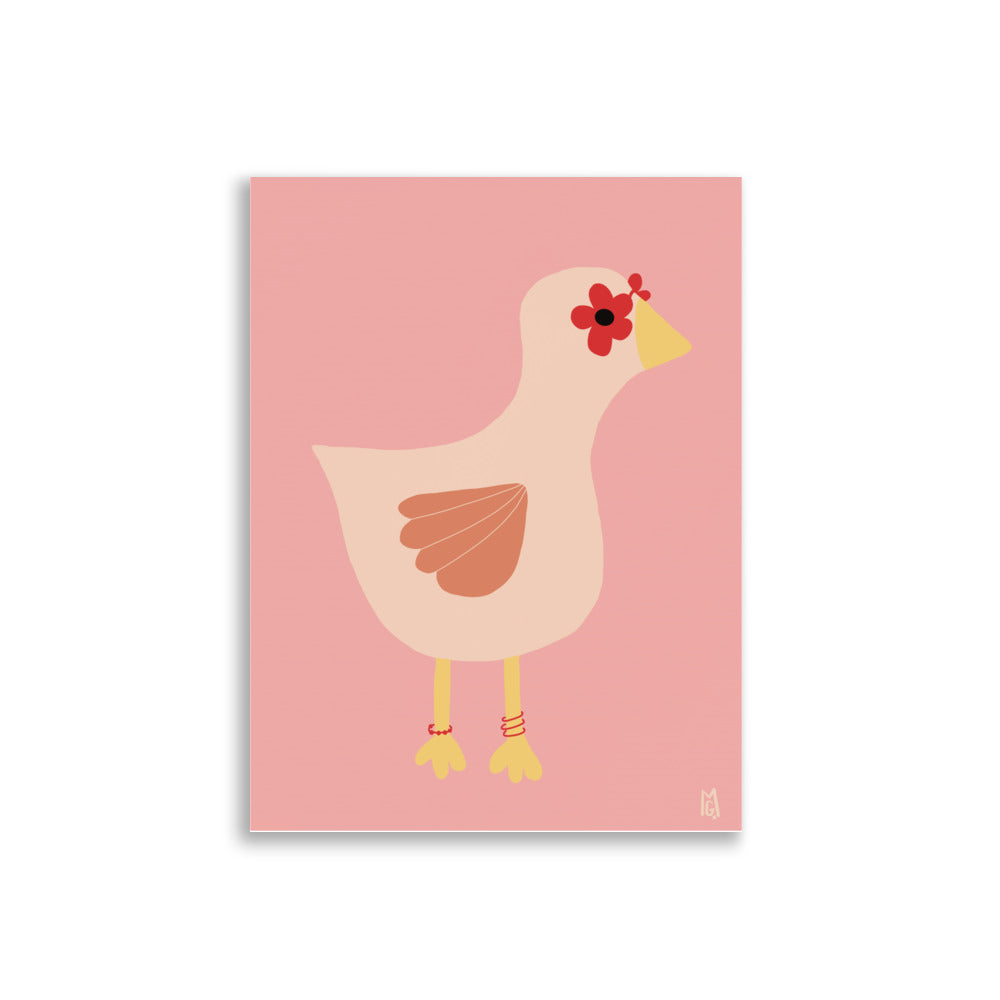 alt="Póster infantil Chic Chick en papel mate grueso – decoración divertida y original para habitación de niños"