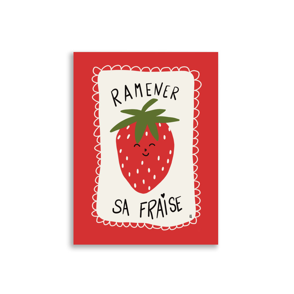 alt="Póster infantil Fresa en papel mate grueso – decoración divertida y original para habitación de niños"