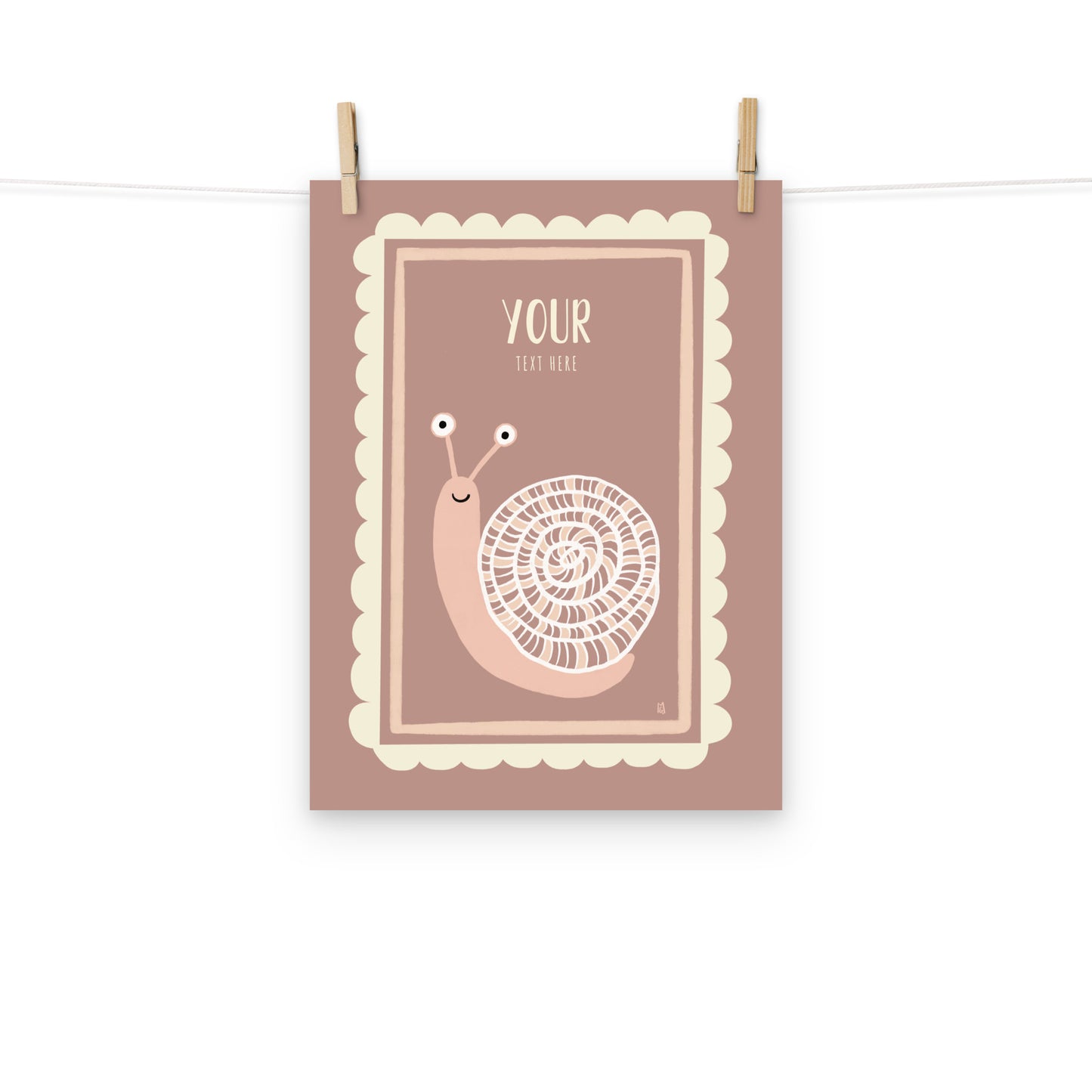 Láminas personalizables caracol rosa