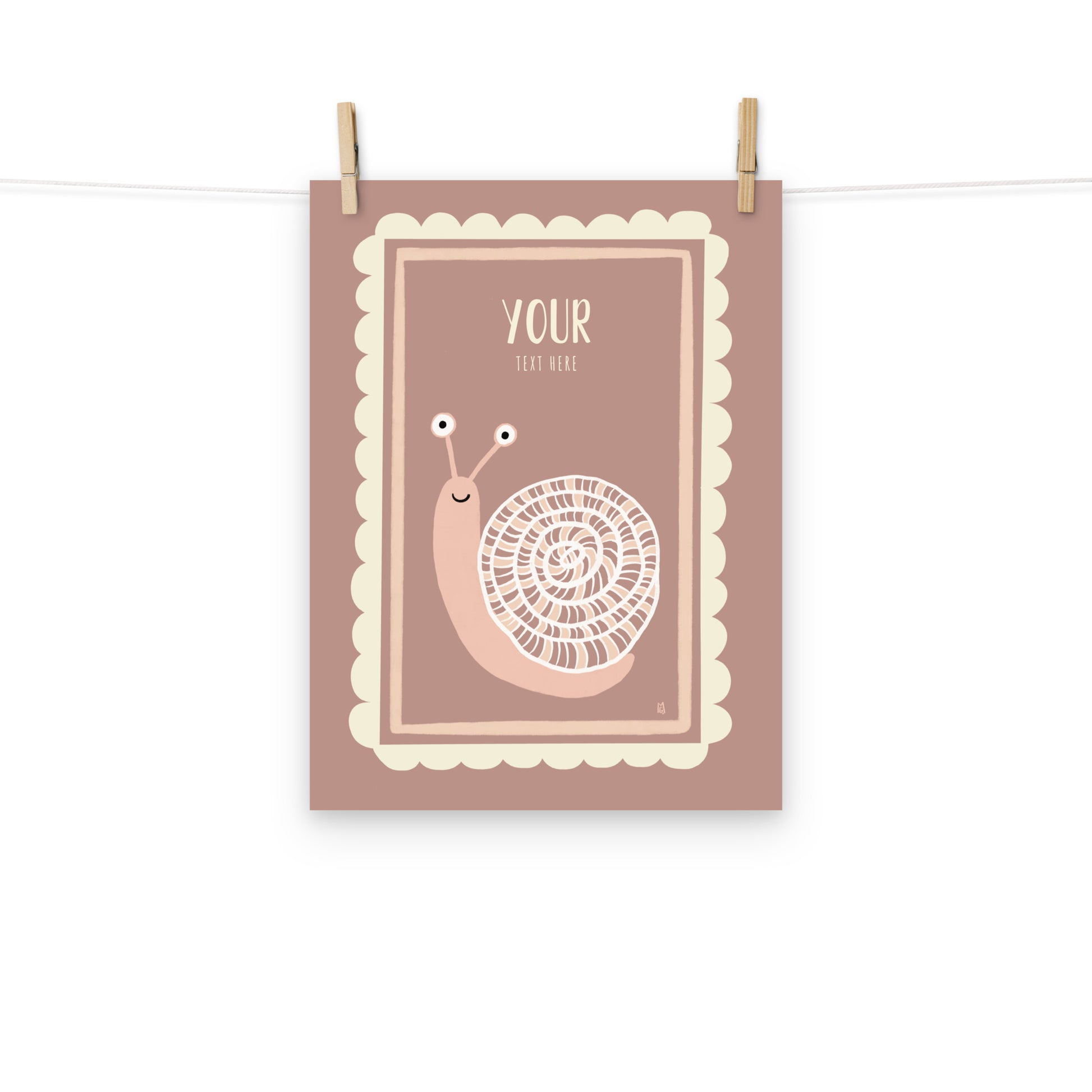 Láminas personalizables caracol rosa