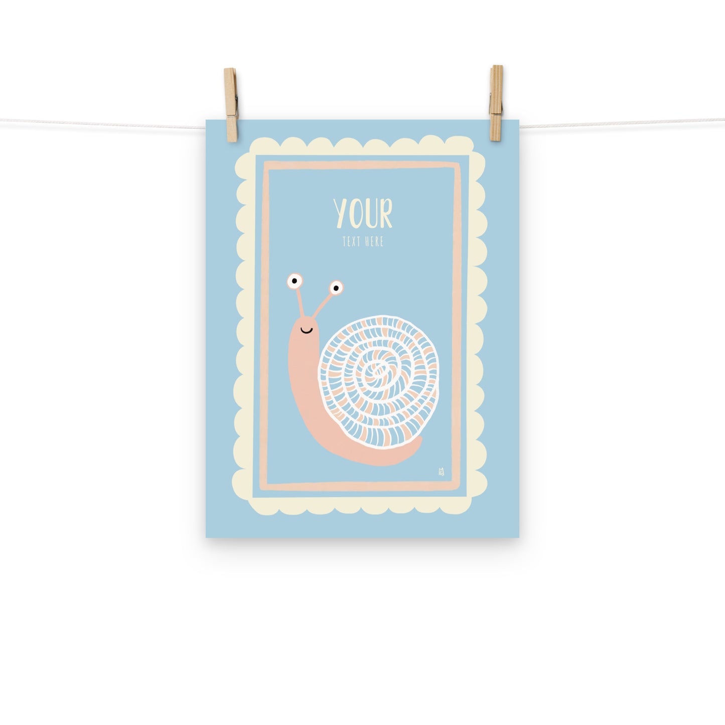 Lámina infantil caracol personalizable