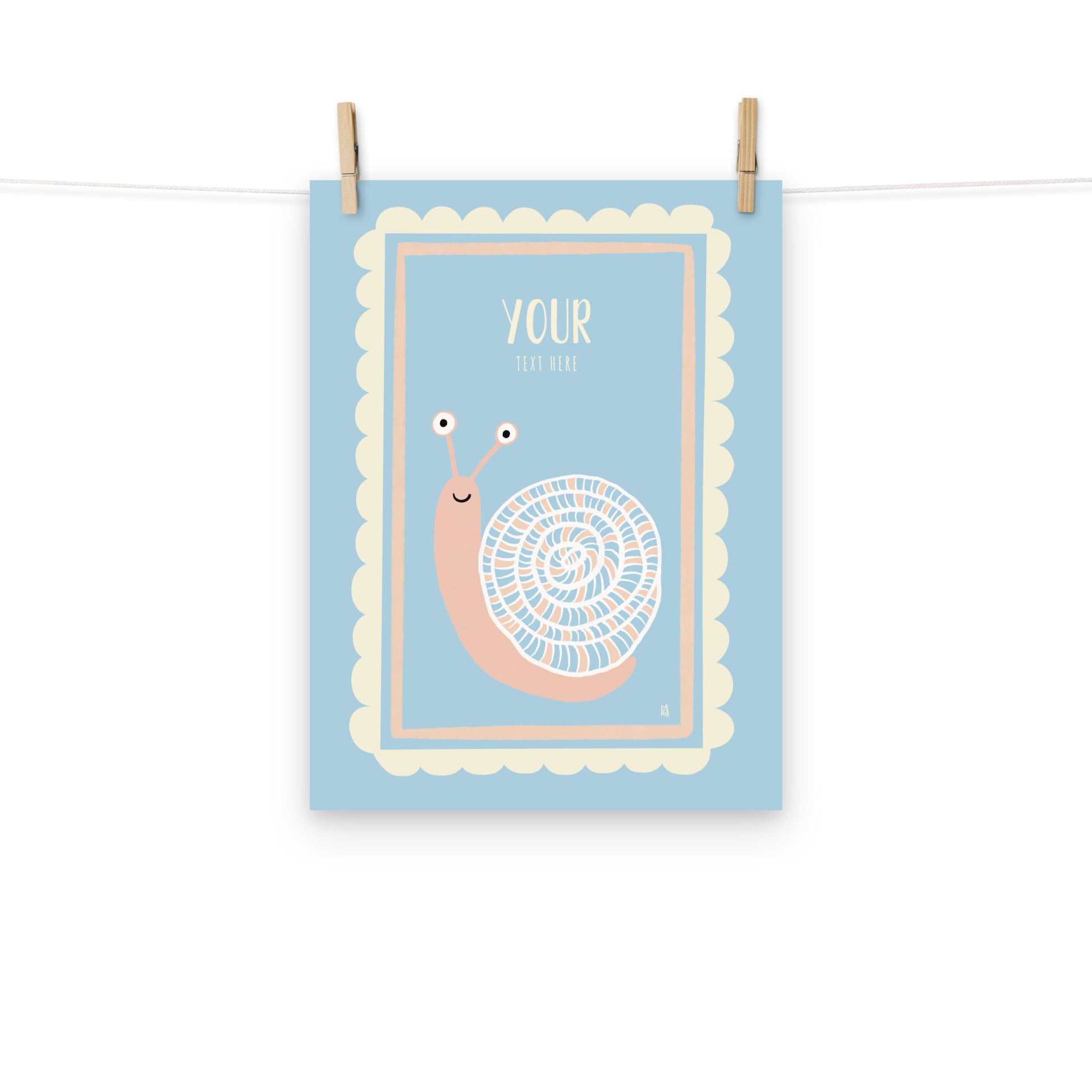 Lámina infantil caracol personalizable