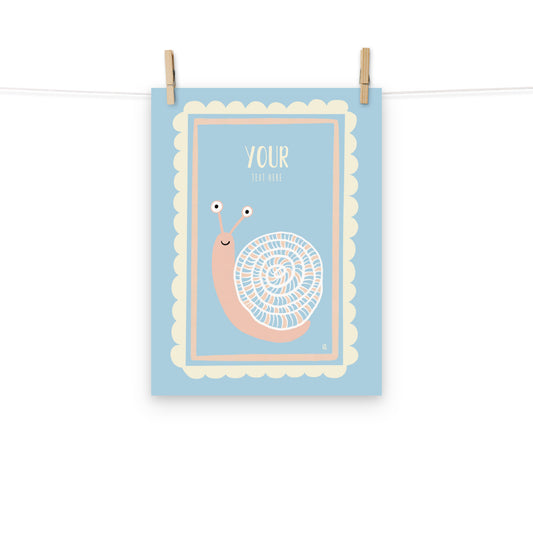 Lámina infantil caracol personalizable