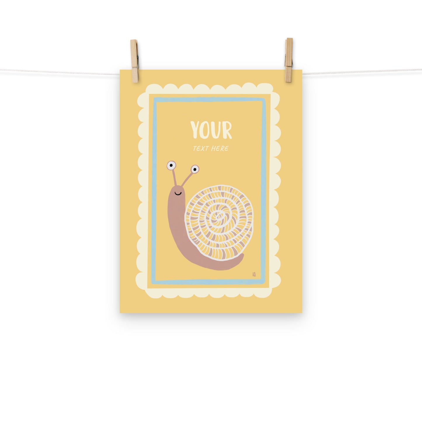 Lámina infantil caracol personalizable