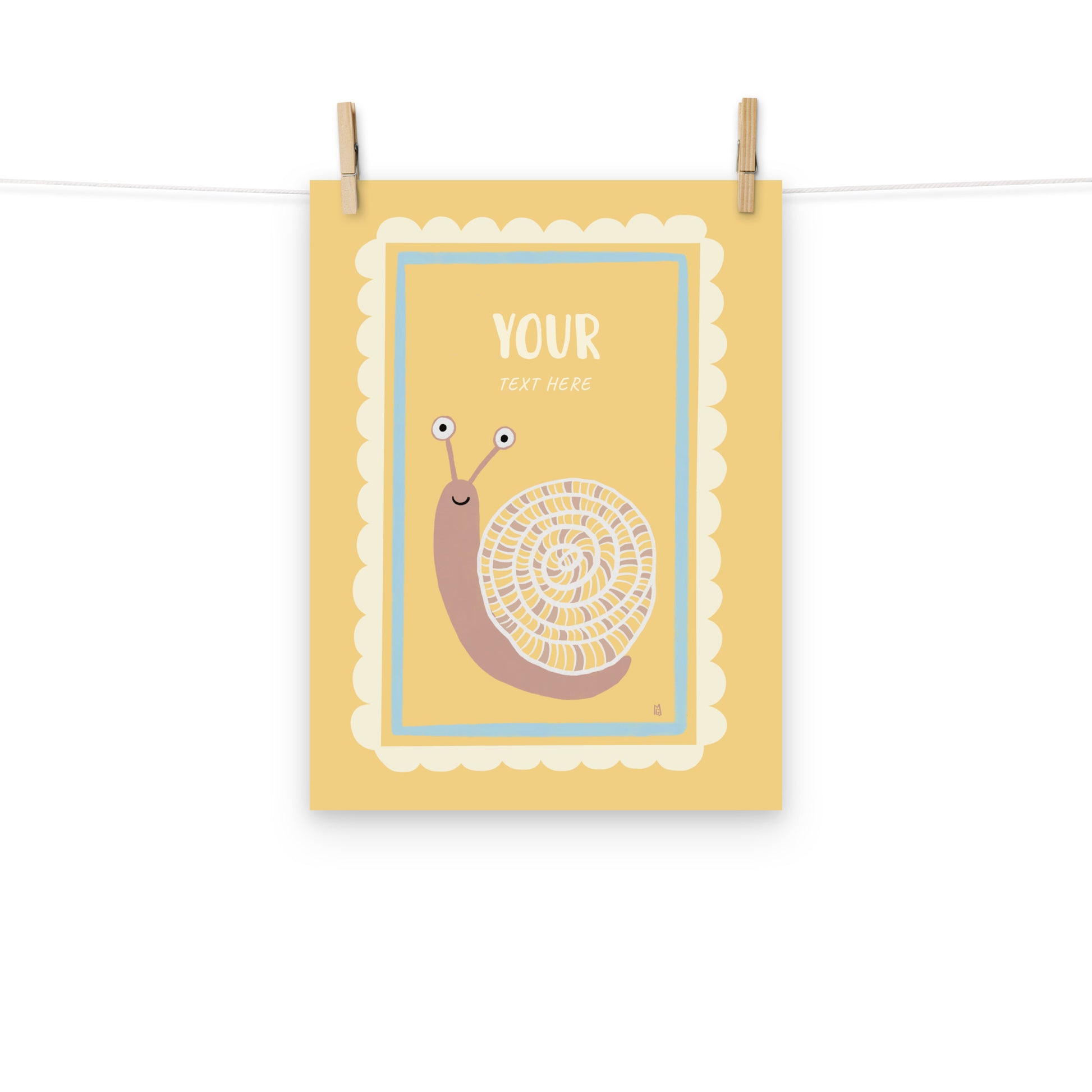 Lámina infantil caracol personalizable