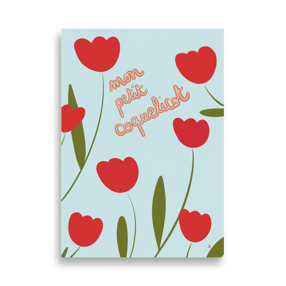 alt="Póster infantil Coquelicot en papel mate grueso – decoración divertida y original para habitación de niños"