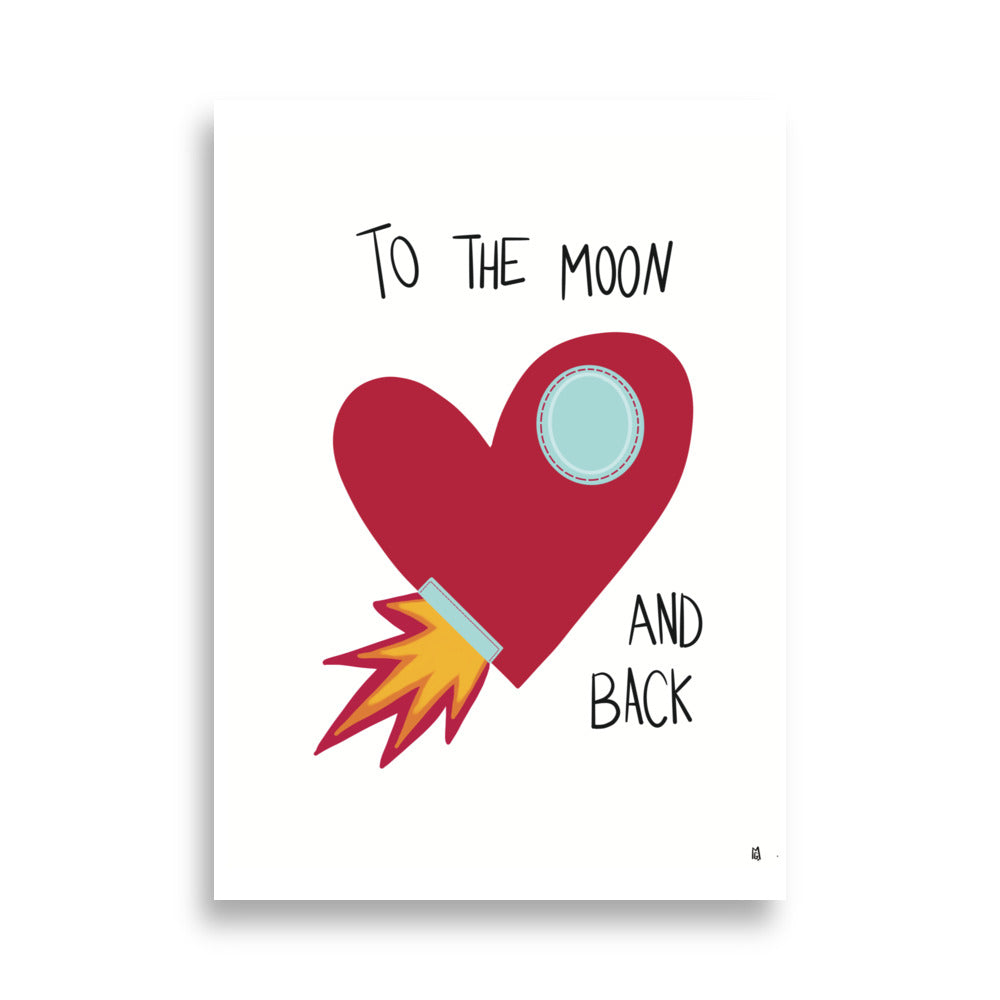 alt="Póster infantil To the moon en papel mate grueso – decoración divertida y original para habitación de niños"