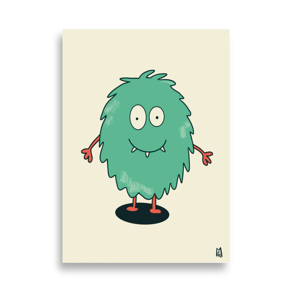alt="Póster infantil Monstruo adorable en papel mate grueso – decoración divertida y original para habitación de niños"