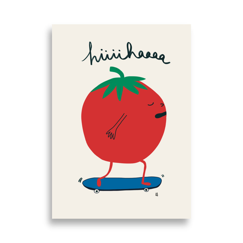alt="Póster infantil Bold Tomato en papel mate grueso – decoración divertida y original para habitación de niños"