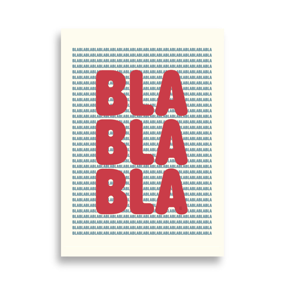 Póster infantil Blablabla con diseño colorido y divertido ideal para decoración infantil.