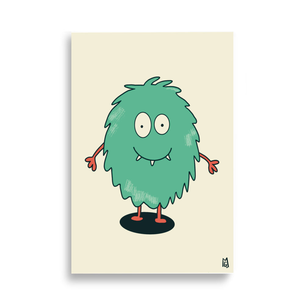 alt="Póster infantil Monstruo adorable en papel mate grueso – decoración divertida y original para habitación de niños"