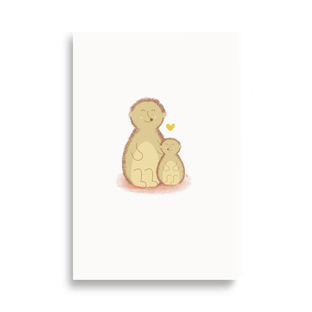 alt="Póster infantil Mamá y peque en papel mate grueso – decoración divertida y original para habitación de niños"