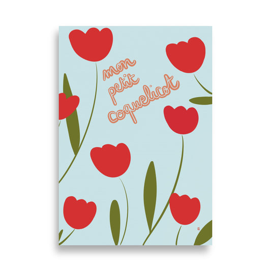 alt="Póster infantil Coquelicot en papel mate grueso – decoración divertida y original para habitación de niños"