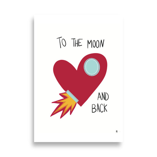 alt="Póster infantil To the moon en papel mate grueso – decoración divertida y original para habitación de niños"