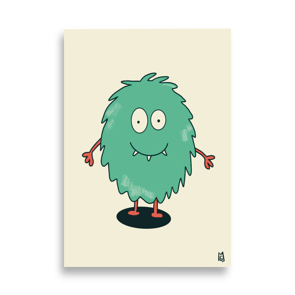 alt="Póster infantil Monstruo adorable en papel mate grueso – decoración divertida y original para habitación de niños"