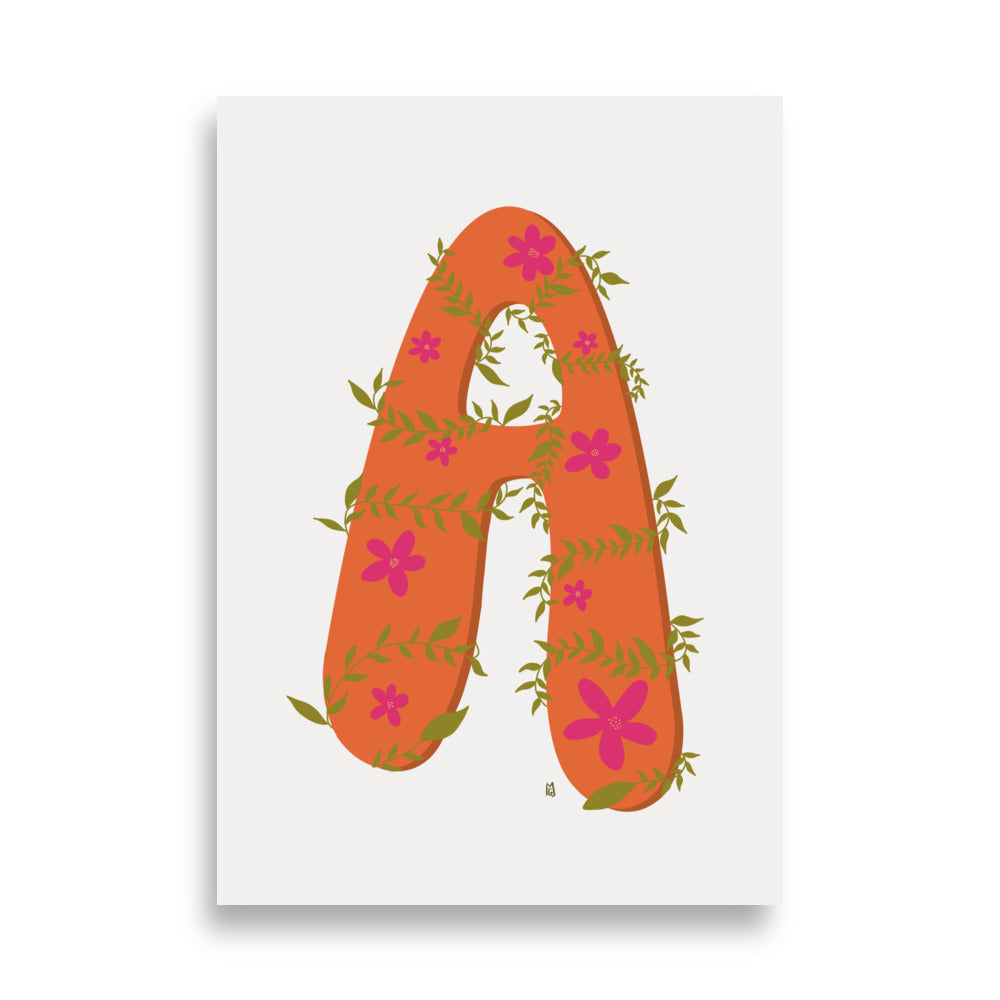 Póster decorativo “Letra A” – Lámina divertida para habitación infantil - Kago Studio