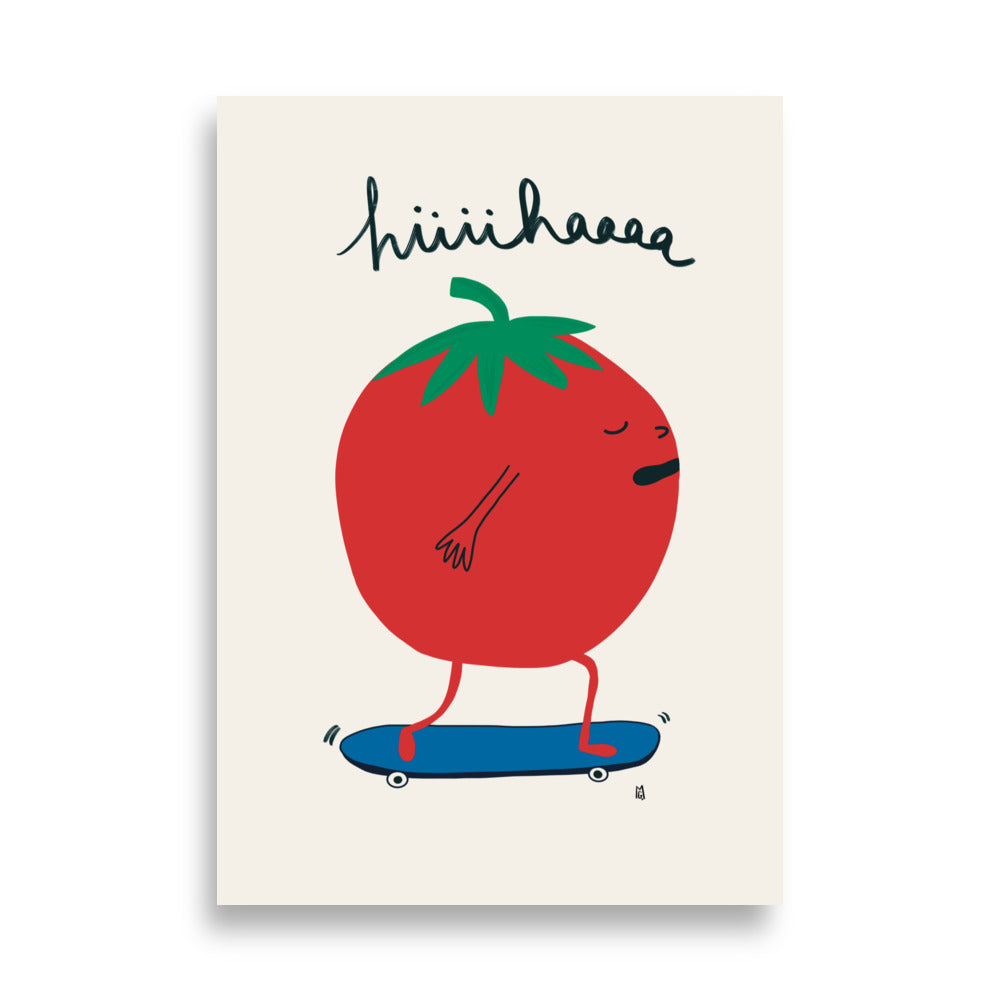 alt="Póster infantil Bold Tomato en papel mate grueso – decoración divertida y original para habitación de niños"