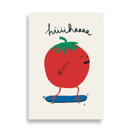 alt="Póster infantil Bold Tomato en papel mate grueso – decoración divertida y original para habitación de niños"