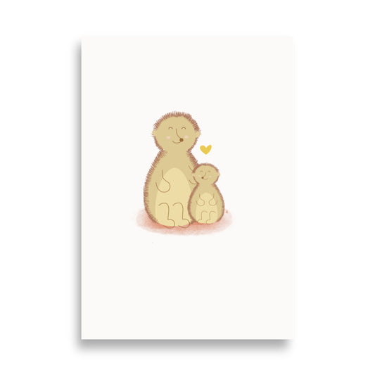 alt="Póster infantil Mamá y peque en papel mate grueso – decoración divertida y original para habitación de niños"