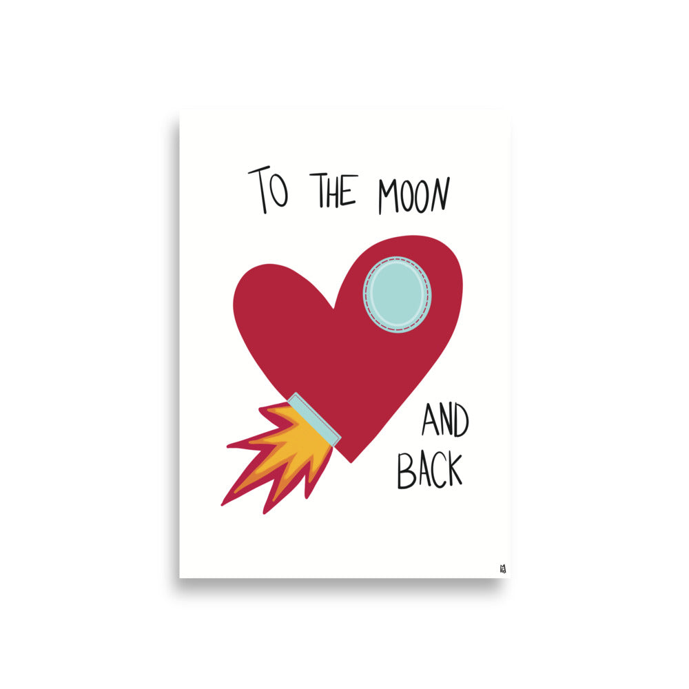 alt="Póster infantil To the moon en papel mate grueso – decoración divertida y original para habitación de niños"