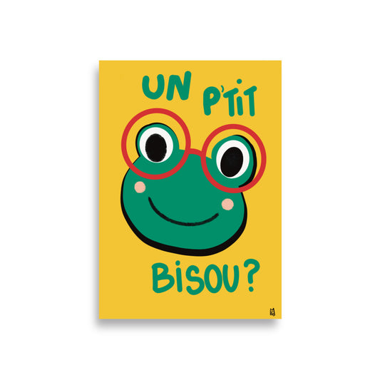 Póster decorativo “Rana y beso” – Lámina divertida para habitación infantil - Kago Studio